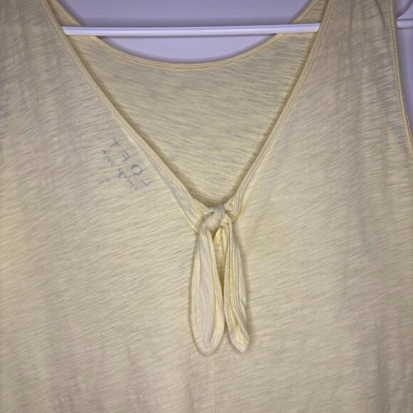 LOFT VINTAGE SOFT Tank Top S Women Sleeveless Yellow Back V-Neck Tie - Picture 3 of 4
